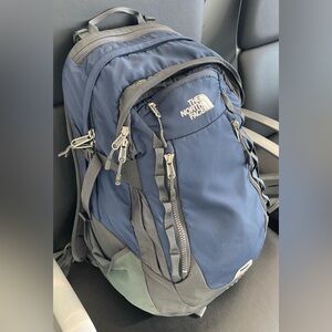 The North Face Men's Navy and Gray Backpack